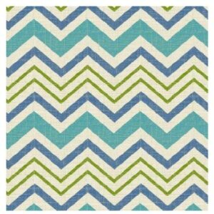 Stitch & Sparkle Cotton Duck 45" Chevron Azure Color Sewing Fabric by The Yard, (D015G0707)