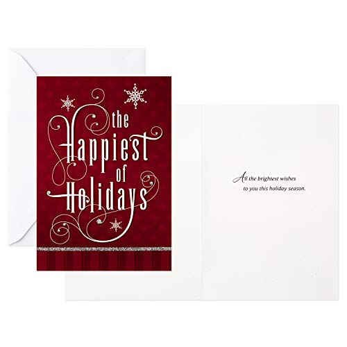 Image Arts Christmas Boxed Cards Assortment, Elegant Lettering (4 Designs, 24 Cards with Envelopes)