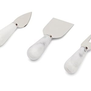 Fox Run Premium 3-Piece White Marble Cheese Knife Set, 1.5 x 4.25 x 6.75 inches