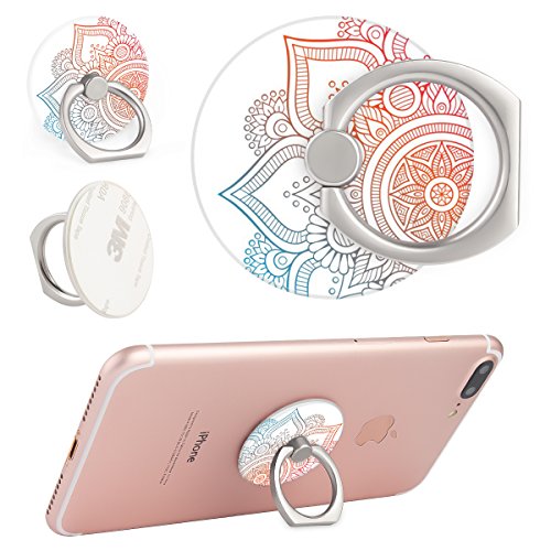 BF2JK Three Pack Cell Phone Ring Holder, 360°Rotation Finger Ring Stand Grip for Smartphones,Tablets,Pads (Mandala Flower)