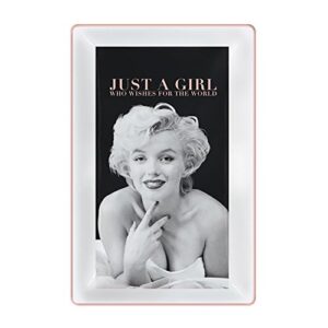 vandor marilyn monroe just a girl ceramic trinket tray, 5 x 7 x 0.5 inches, multicolored (70045),white