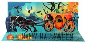 up with paper pop-up panoramics sound greeting card - pumpkin carriage, multi colored