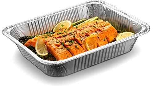 [30 Pack - 9"x13" Combo] Basix Disposable Aluminum Foil Meal Prep Cookware Half Size Containers With Foil Lids, Oven, Toaster, Grill, Cooking, Roasting, Broiling, Baking, Event, Take Out, Restaurant