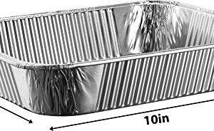 [30 Pack - 9"x13" Combo] Basix Disposable Aluminum Foil Meal Prep Cookware Half Size Containers With Foil Lids, Oven, Toaster, Grill, Cooking, Roasting, Broiling, Baking, Event, Take Out, Restaurant