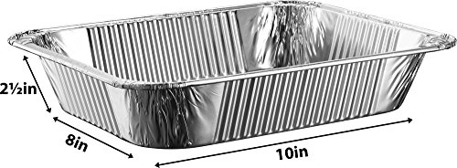 [30 Pack - 9"x13" Combo] Basix Disposable Aluminum Foil Meal Prep Cookware Half Size Containers With Foil Lids, Oven, Toaster, Grill, Cooking, Roasting, Broiling, Baking, Event, Take Out, Restaurant