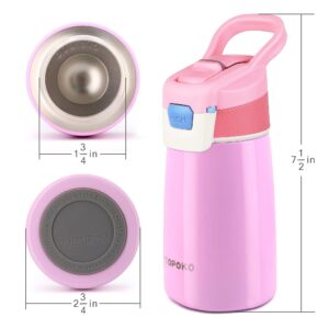 Stainless Steel Kids Water Bottle for Girls Double Wall Beverage Carry Kid Cup Vacuum Insulated Leak Proof BPA-Free Sports Bottle for Boys (Coral)