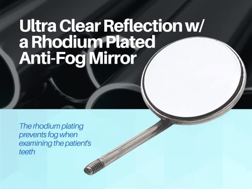 DENTAL MIRRORS TOPS FRONT SURFACE EUROPEAN STYLE THREADING RHODIUM SET OF 12 ARTMAN BRAND