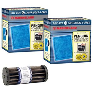 penguin marineland bio-wheel 170 rite-size c replacement filter cartridge 12-pack & bio-wheel assembly bundle