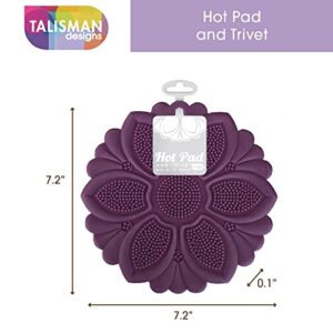 Talisman Designs No-Slip Grip Silicone Hot Pad & Trivet, Surface Protection from Hot Dishes, Up to 500-Degree Heat Resistance, Multipurpose Kitchen Supplies, Yellow (Set of 1)