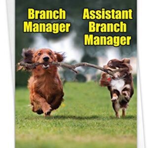 NobleWorks - 1 Adorable Birthday Card Funny - Pet Dog Animal Humor, Bday Notecard with Envelope - Branch Managers C4672BDG