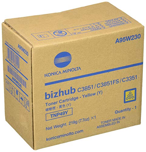 Konica-Minolta TNP-49Y Yellow Toner Cartridge for USE in BIZHUB C3351 C3851FS ES