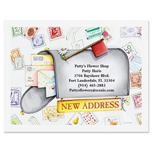 Keep In Touch Personalized New Address Postcards, Set of 24 Moving Announcements, 5-¼ x 4 inches