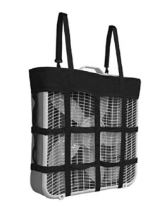 showman black durable nylon box fan hay bag summer adjustable carrier holder harness