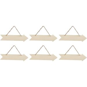 juvale unfinished hanging wood arrow plaque directional wall sign (6 pack) 13.5 x 3.5 inches
