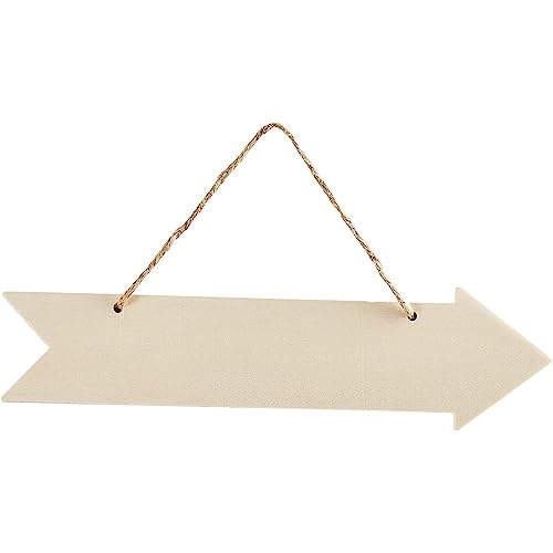 Juvale Unfinished Hanging Wood Arrow Plaque Directional Wall Sign (6 Pack) 13.5 x 3.5 Inches