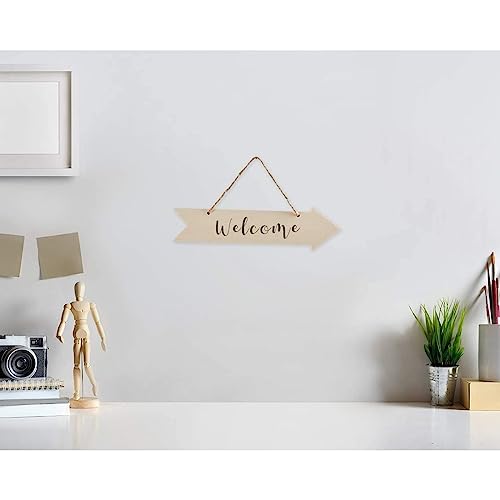 Juvale Unfinished Hanging Wood Arrow Plaque Directional Wall Sign (6 Pack) 13.5 x 3.5 Inches