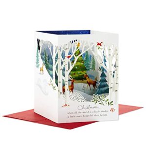 hallmark paper wonder pop up holiday card (woodland animals pop up) (899xxh6016)