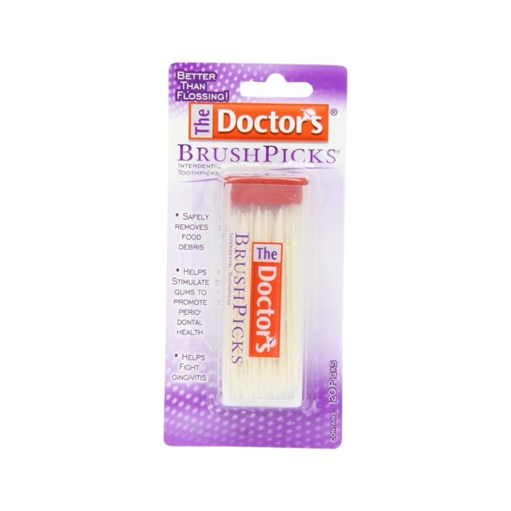 The Doctor's BrushPicks Interdental Toothpicks, 120 count. (Pack of 8)