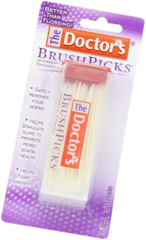 The Doctor's BrushPicks Interdental Toothpicks, 120 count. (Pack of 8)