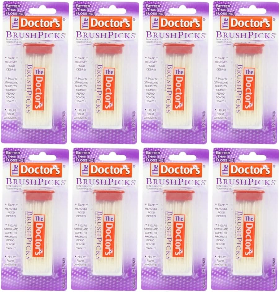 The Doctor's BrushPicks Interdental Toothpicks, 120 count. (Pack of 8)