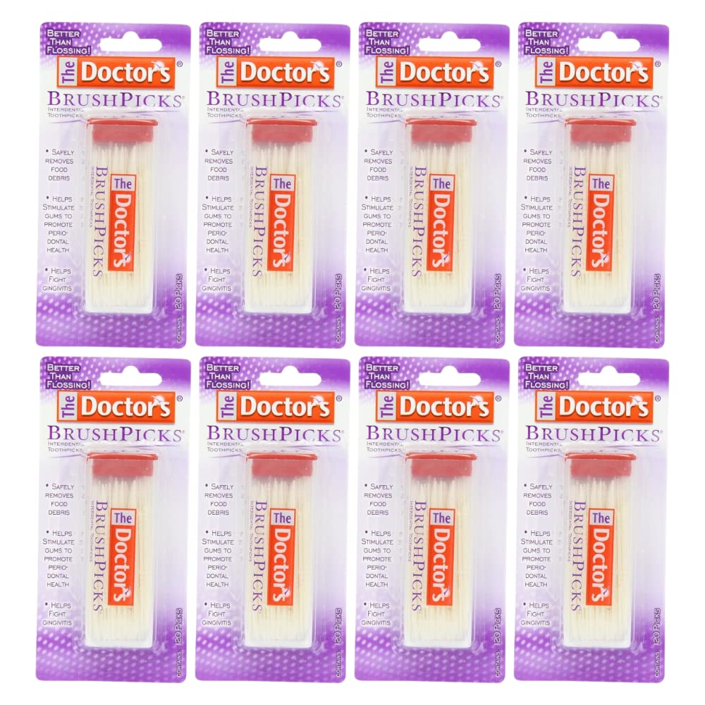 The Doctor's BrushPicks Interdental Toothpicks, 120 count. (Pack of 8)