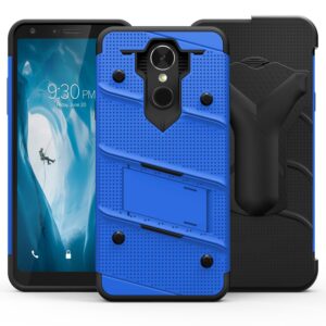 ZIZO Bolt Series LG Stylo 4 Case Military Grade Drop Tested with Tempered Glass Screen Protector, Holster, Kickstand Blue Black