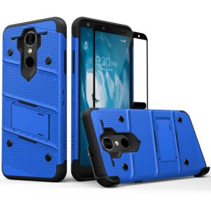 ZIZO Bolt Series LG Stylo 4 Case Military Grade Drop Tested with Tempered Glass Screen Protector, Holster, Kickstand Blue Black