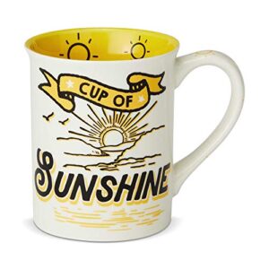 enesco our name is mud “cup of sunshine, 16 oz. stoneware mug, 1 count (pack of 1), yellow