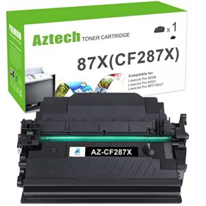 aztech compatible toner cartridge replacement for hp 87x cf287x 87a cf287a enterprise m506 m506dn m506n m506x pro m501 m501dn m527 m527dn printer (black, 1-pack)
