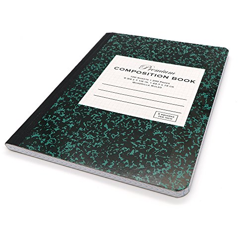 Emraw Green Marble Composition Book Quad Ruled Paper 100 Sheet Office Dairy Drawing Note Books Journals Meeting Notebook Hard cover Pack Of 4 Writing Book For school