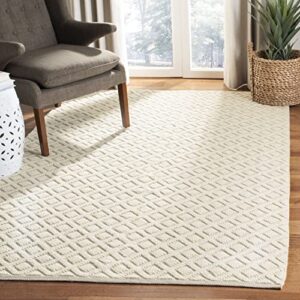safavieh vermont collection area rug - 8' x 10', ivory, handmade wool, ideal for high traffic areas in living room, bedroom (vrm304a)