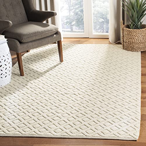 SAFAVIEH Vermont Collection Area Rug - 8' x 10', Ivory, Handmade Wool, Ideal for High Traffic Areas in Living Room, Bedroom (VRM304A)