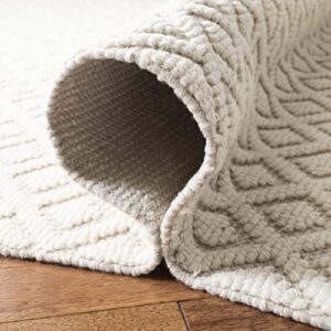 SAFAVIEH Vermont Collection Area Rug - 8' x 10', Ivory, Handmade Wool, Ideal for High Traffic Areas in Living Room, Bedroom (VRM304A)