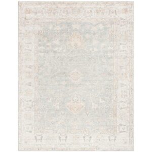 SAFAVIEH Maharaja Collection Area Rug - 9' x 12', Light Blue & Ivory, Hand-Knotted Traditional Viscose, Ideal for High Traffic Areas in Living Room, Bedroom (MHJ415A)