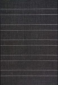 nuloom alaina indoor/outdoor striped area rug, 5' 3" x 7' 6", black