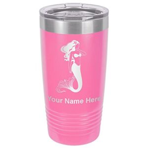 lasergram 20oz vacuum insulated tumbler mug, mermaid, personalized engraving included (pink)