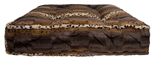 Bessie and Barnie Wild Kingdom Luxury Extra Plush Faux Fur Rectangle Pet/Dog Bed (Multiple Sizes)