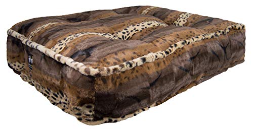 Bessie and Barnie Wild Kingdom Luxury Extra Plush Faux Fur Rectangle Pet/Dog Bed (Multiple Sizes)