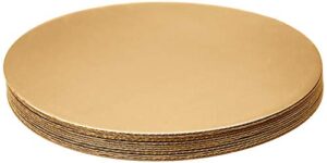 fox run 12-piece cardboard scalloped cake circle base, 10 x 10 x 0.25 inches, gold