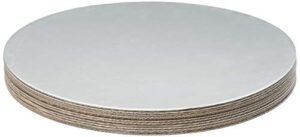 fox run 12-piece cardboard scalloped cake circle base, 10 x 10 x 0.25 inches, silver