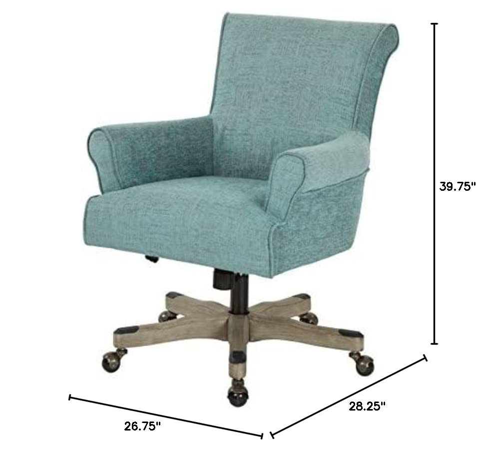 OSP Home Furnishings Megan Office Chair, Turquoise