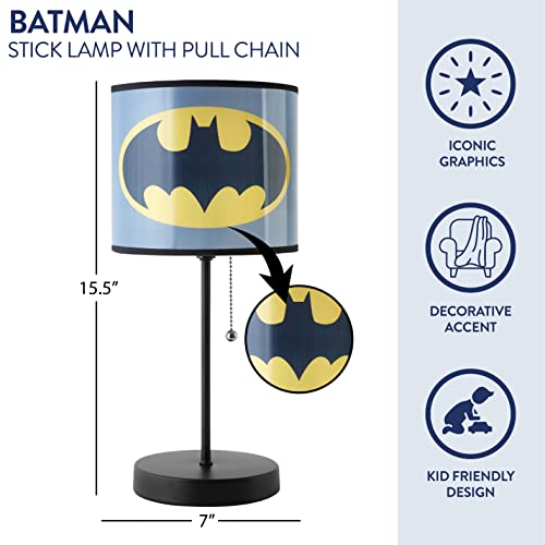 Warner Brothers Batman Stick Lamp, Metal, Gray