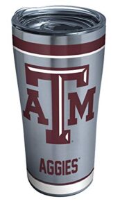 tervis triple walled texas a&m university aggies insulated tumbler cup keeps drinks cold & hot, 20oz - stainless steel, tradition