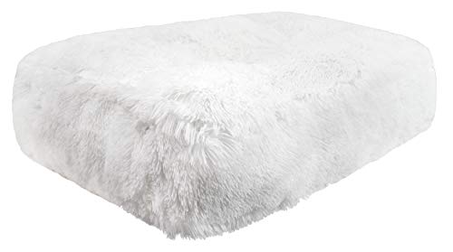 Bessie and Barnie Rectangle Dog Bed - Extra Plush Faux Fur Dog Bean Bag Bed - Fluffy Dog Beds for Large Dogs - Waterproof Lining and Removable Washable Cover - Multiple Sizes & Colors Available