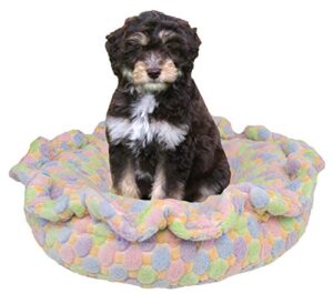 bessie and barnie ultra plush ice cream/ lilac deluxe luxury dog/pet lily pod bed machine washable