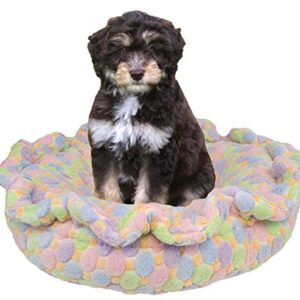 Bessie and Barnie Ultra Plush Ice Cream/ Lilac Deluxe Luxury Dog/Pet Lily Pod Bed Machine Washable