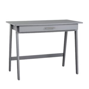 target marketing systems renata home office writing desk, modern laptop table with drawer for study, wokstation, bedroom and gaming, 40" l, gray