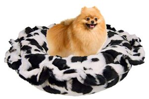bessie and barnie ultra plush spotted pony/ snow white deluxe luxury shag dog/pet lily pod bed machine washable