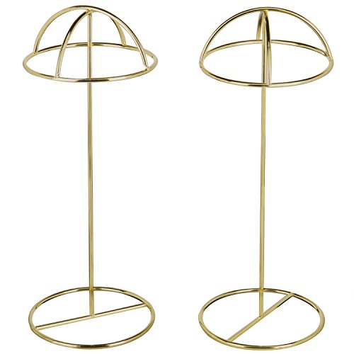 MyGift 14-Inch Brass-Tone Wire Tabletop Hat Stands, Set of 2