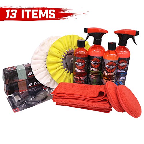 Renegade Products Lifted Truck & Forged Wheel Metal Polishing & Detailing Complete Kit Complete with Metal Polishing Products, Spray Wax, & Rubber Vinyl & Plastic Dressing